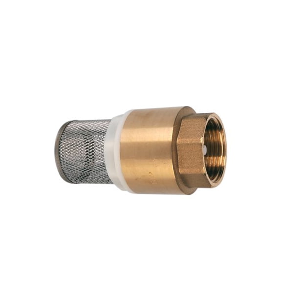 CP1007F0 - Brass Spring Check Foot Valve and Strainer