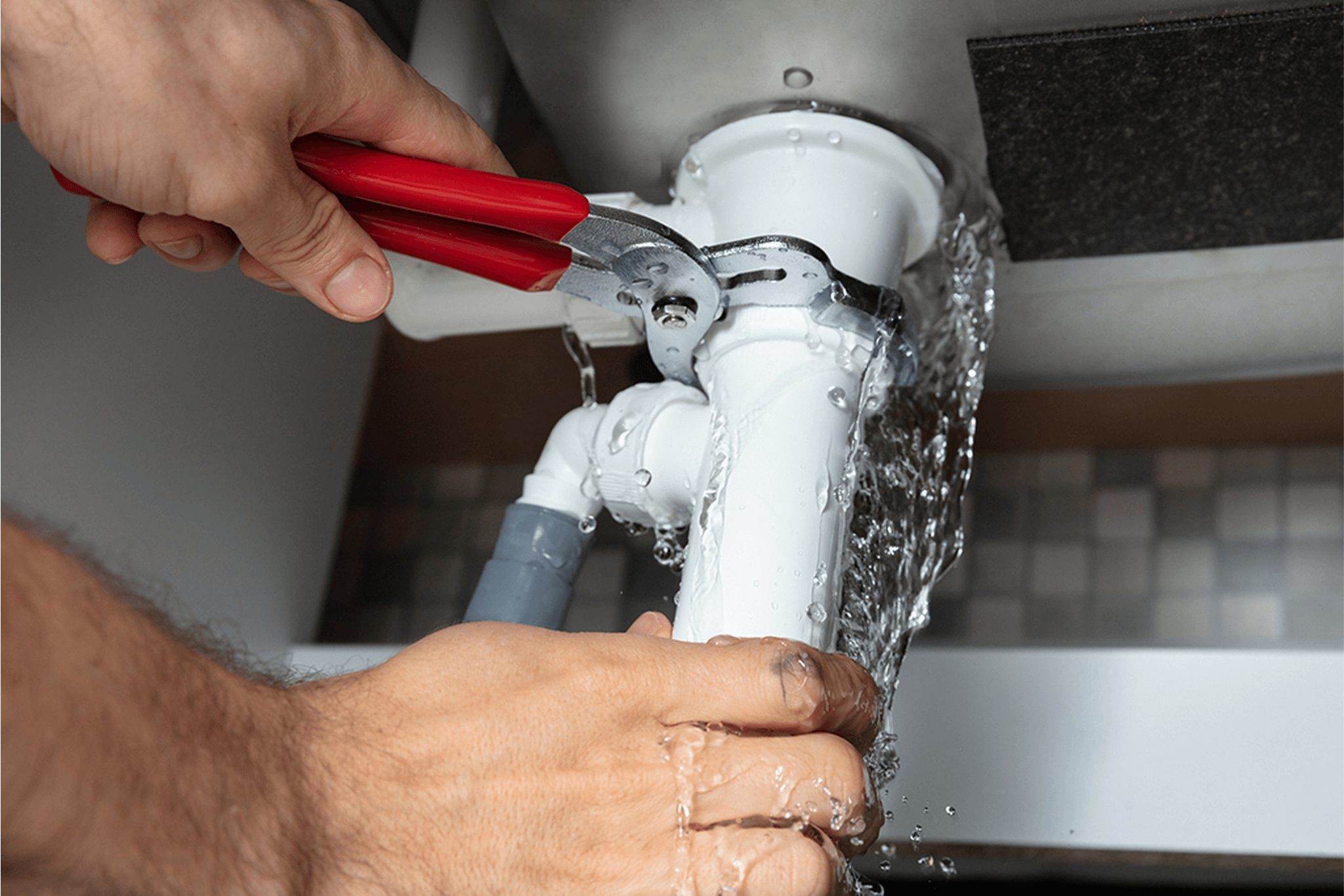 Water leaking from pipe